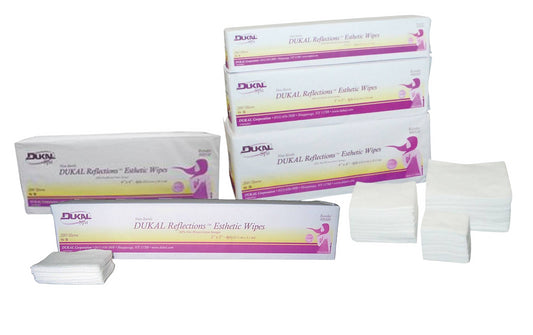Dukal Reflections Non-woven Wipes 4"x4" (opens to 8"x8") 100% Esthethic COTTON - 200 PK