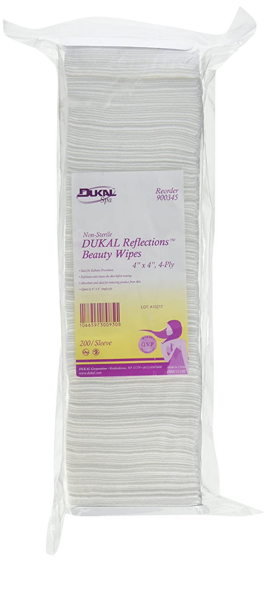 DUKAL Reflections Beauty Wipes 4 x 4 - 200 PK