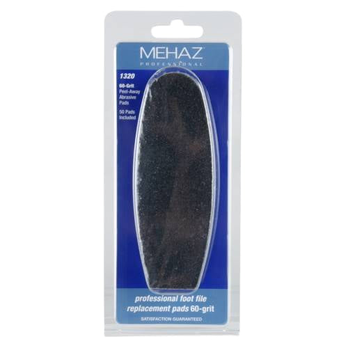 Mehaz - Stainless Steel Foot File Easy Peel Pad, 60 Grit, 50 ct